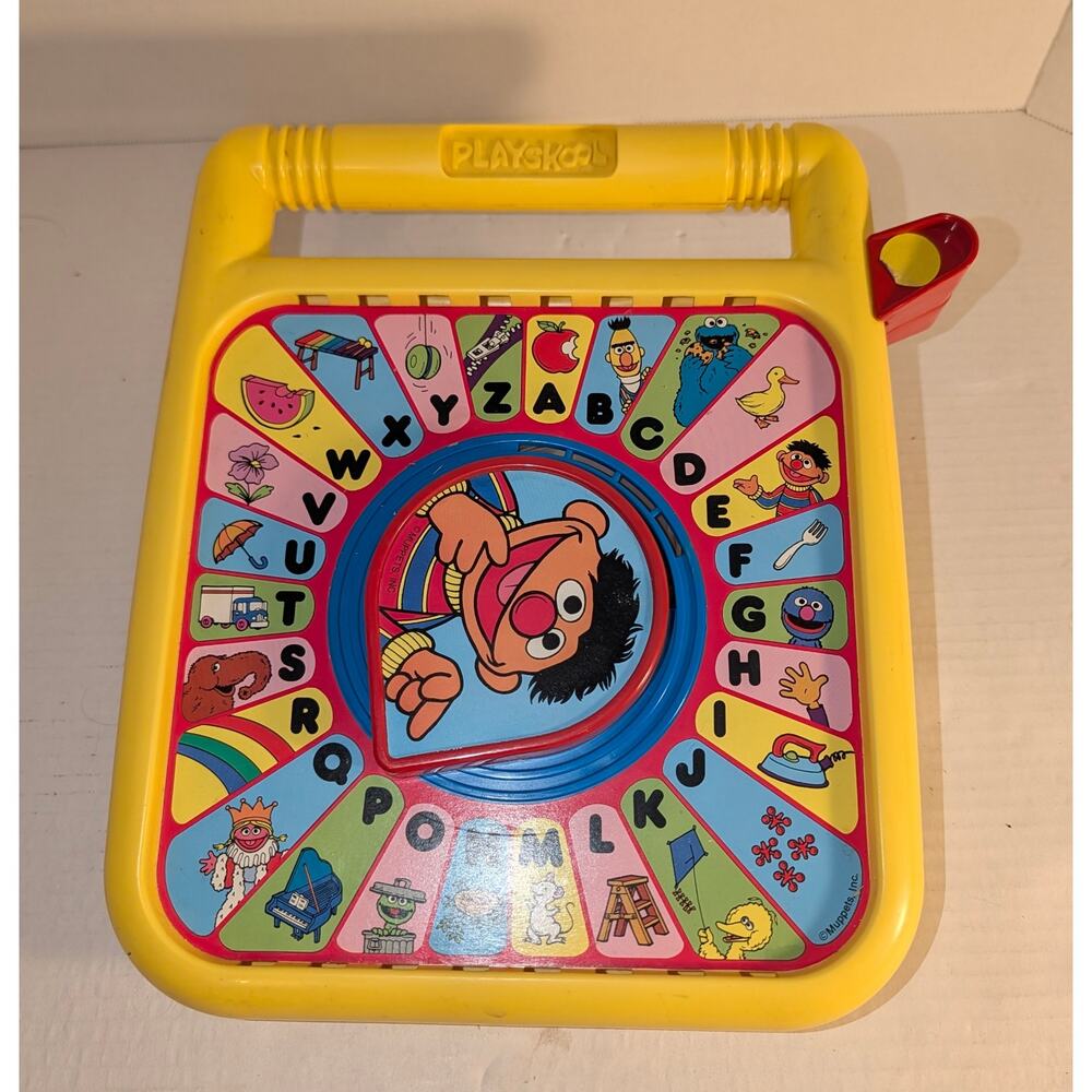 Vintage 1989 Playskool Sesame Street See N Say Alphabet Toy Works Clear